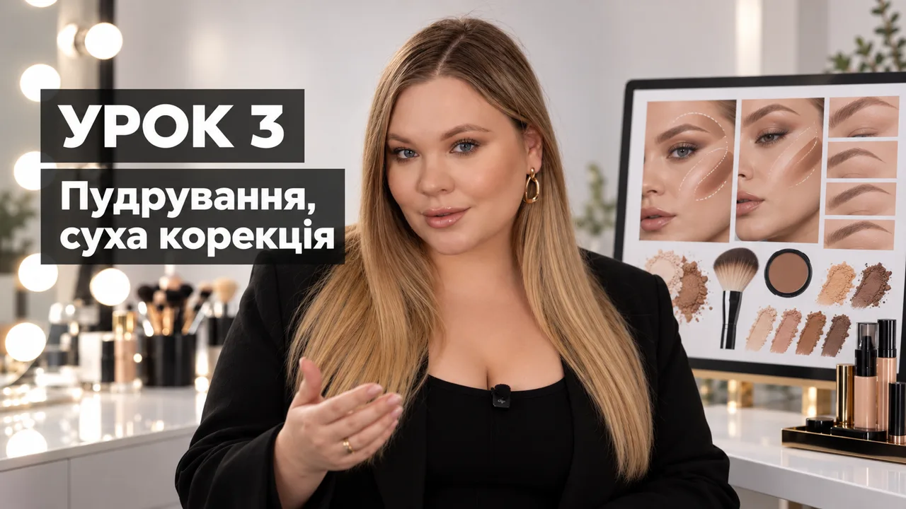 Обкладинка уроку 3: Пудрування, суха корекція